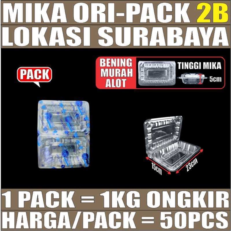 Mika Kue Kotak Nasi Besar Uk 2 Kemasan Pack Plastik Bening Murah SBY