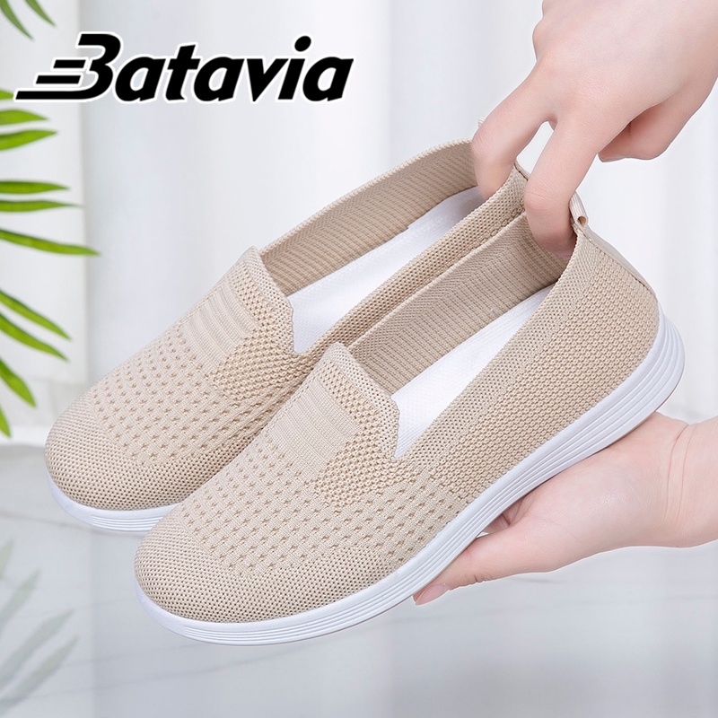 Batavia 2023 baru murah import sepatu slip on flat wanita rajut premium bernapas Sepatu Wanita ibu sepatu wanita Fashion sepatu ibu Shoes Sepatu pantafel Wanita  sepatu wanita korea A168