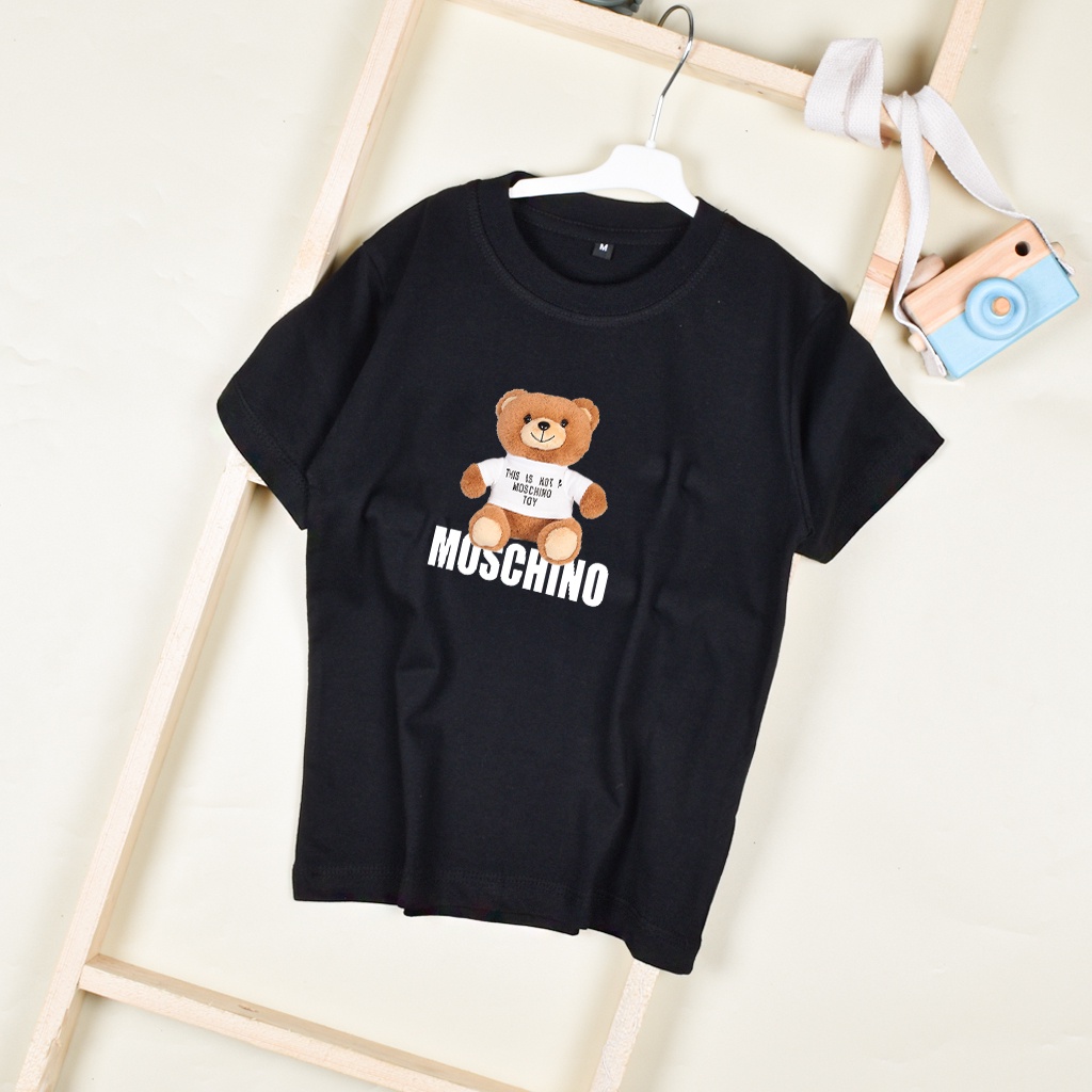 kaos anak moschino eksport gratis ongkir 1-12 tahun banyak pilihan warna