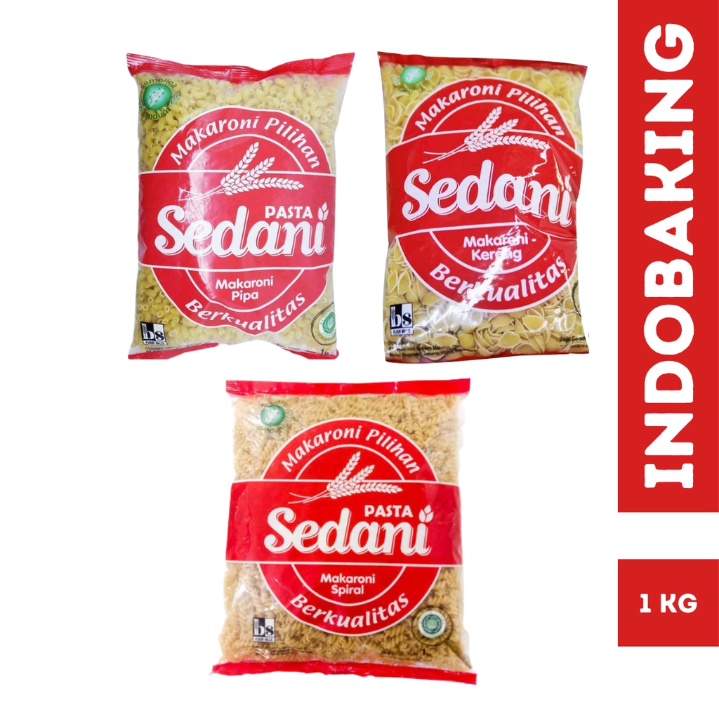 

Sedani Makaroni 1kg Macaroni Spiral Kerang Pipa