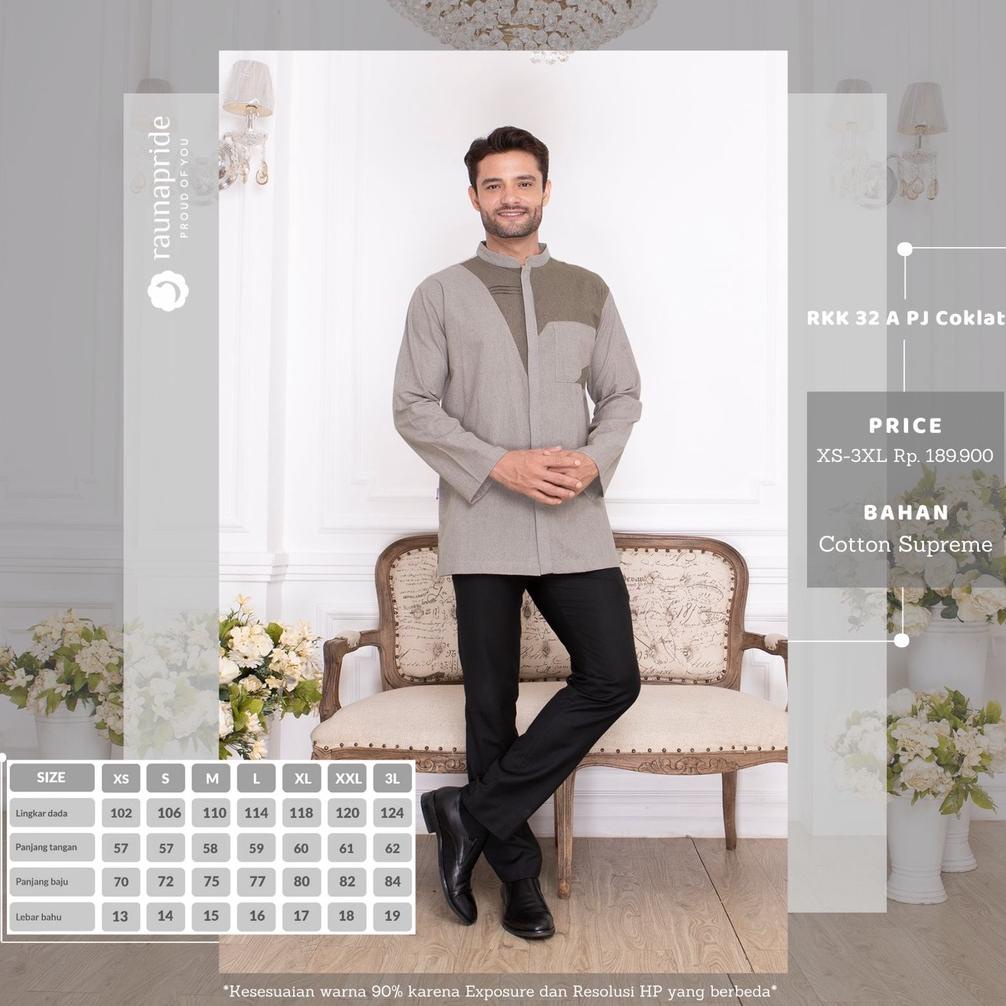 Rauna Koko Dewasa Rkk 32 Panjang / Koko Dewasa Lengan Panjang / Kemeja Pria / Fashion Muslim Carlijs