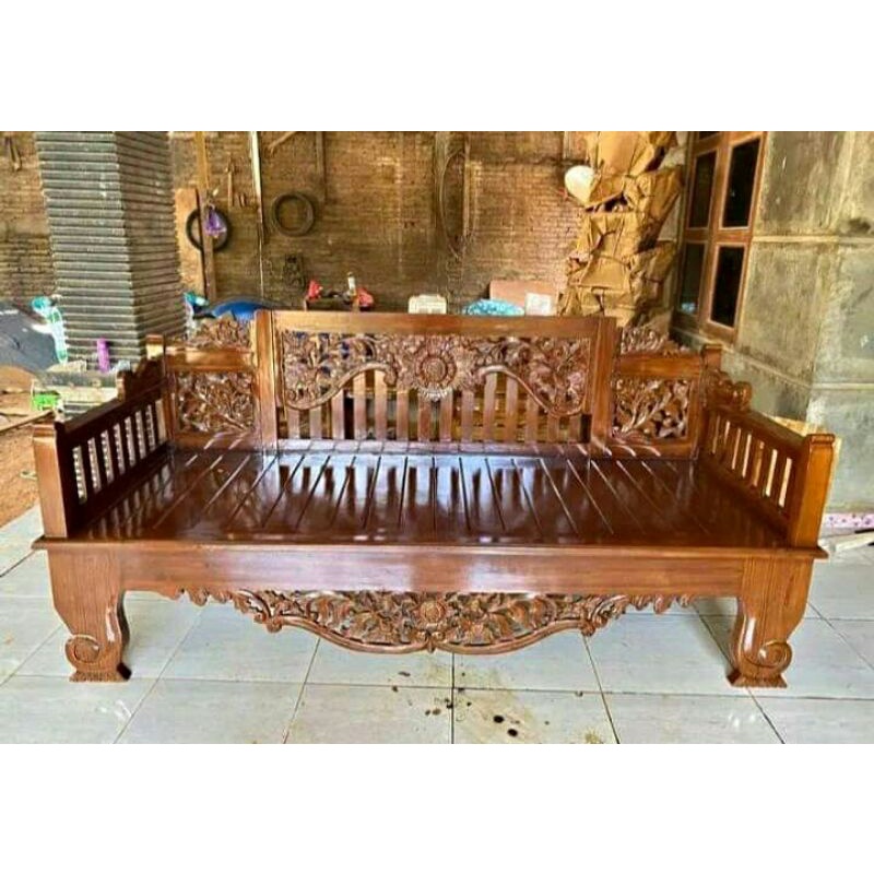 PROMO BANGKU BALE BALE MAJAPAHIT JATI JUMBO SIZE 200x80 Cm