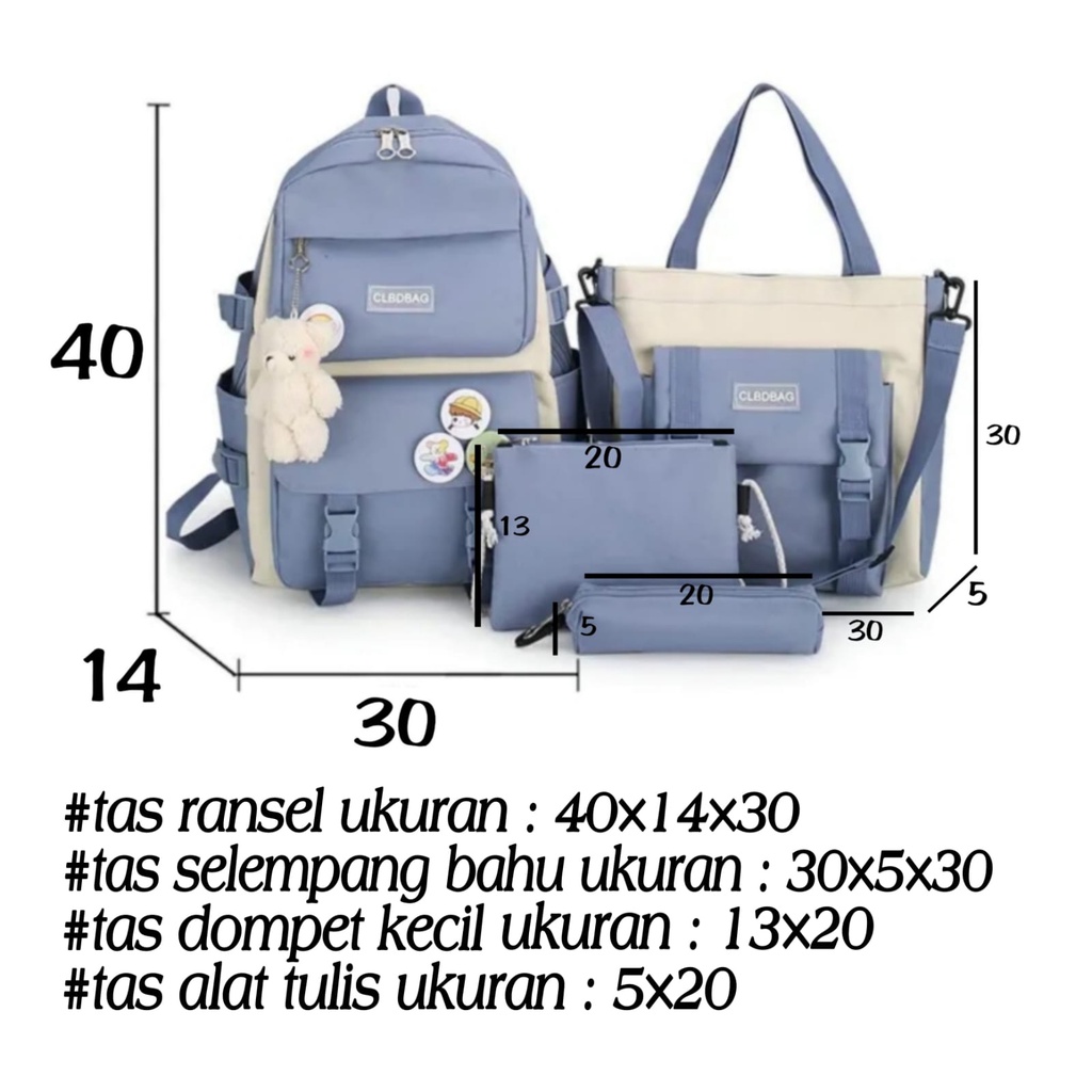 SALE Tas Anak Perempuan SD Ransel Karakter Tas Anak 4 in 1 Backpack Anak Sekolah Tas Laki-laki/Perempuan