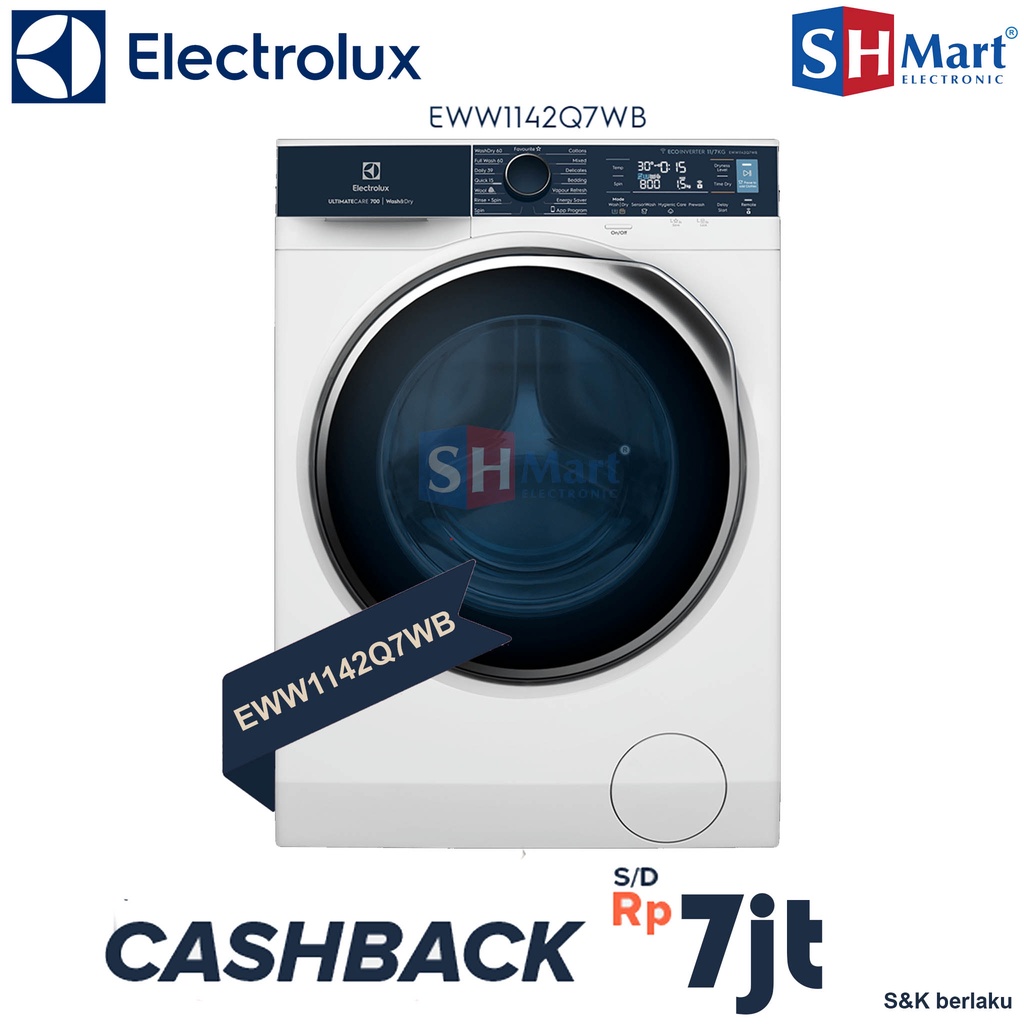 PROMO !! MESIN CUCI FRONT LOADING ELECTROLUX KAPASITAS 11 KG EWW-1142Q7WB INVERTER GARANSI RESMI