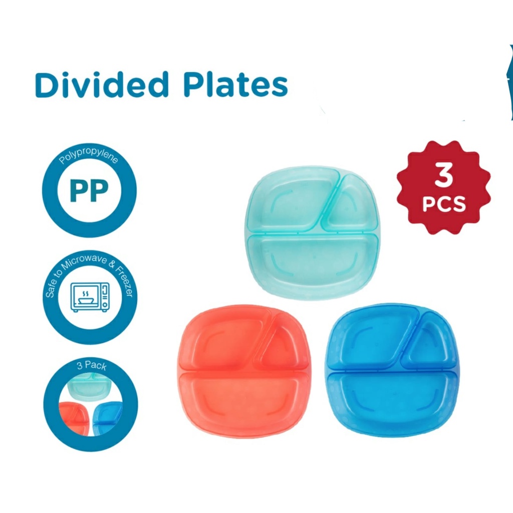 Dr Brown's Divided Plates 3 pak Piring Baby Sekat