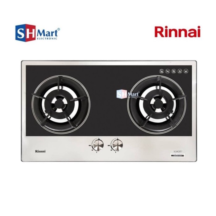 RINNAI KOMPOR GAS TANAM 2 TUNGKU BLACK RB-2GHC.BK (MEDAN)