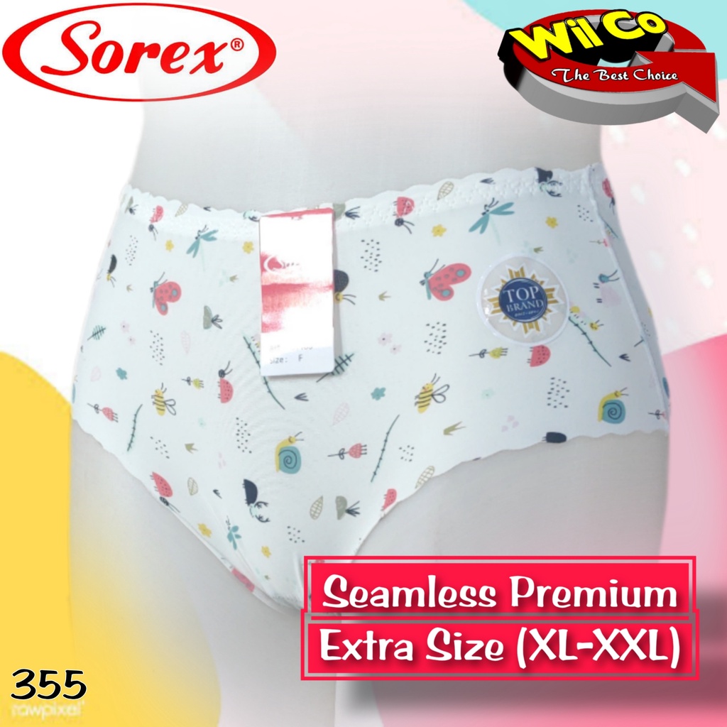 K355 - (Harga Per 1 Potong) CELANA DALAM WANITA DEWASA PAKAIAN WANITA PAKAIAN DALAM SOREX SEAMLESS BERMOTIF FREE SIZE SETARA XL /XXL