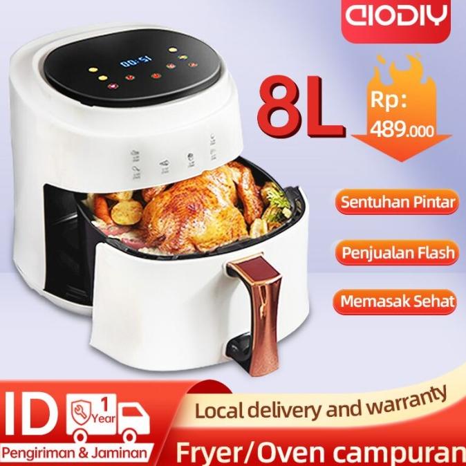 Aiodiy 8L Air Fryer Multi Function Air Fyer Kitchen Oven Airfryer Bake Jaguarprojectid