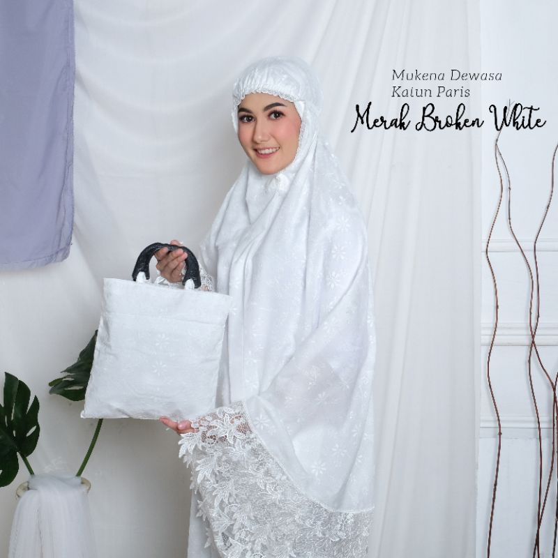 Mukena Dewasa Katun Paris Merak || Mukena Katun Paris Renda Milo