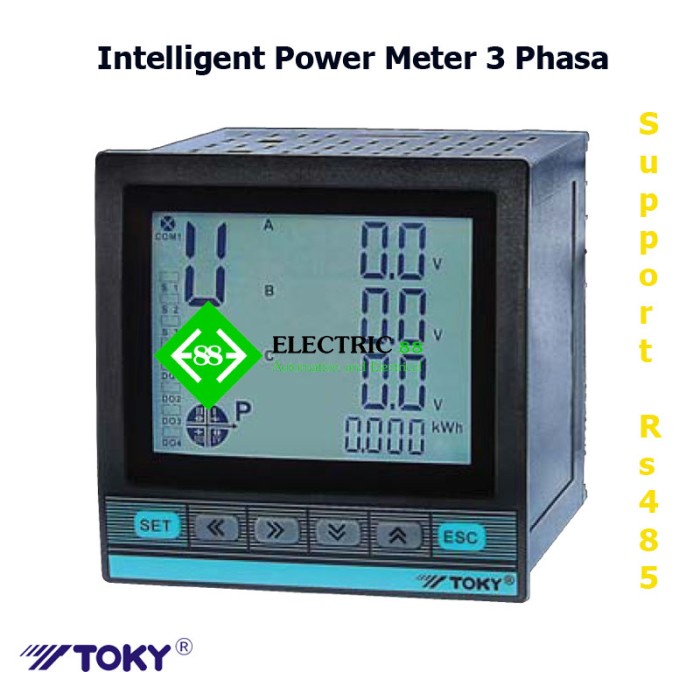 Terlaris Power Meter 3 Phase Support Modbus Rs485 ( Toky Brand )