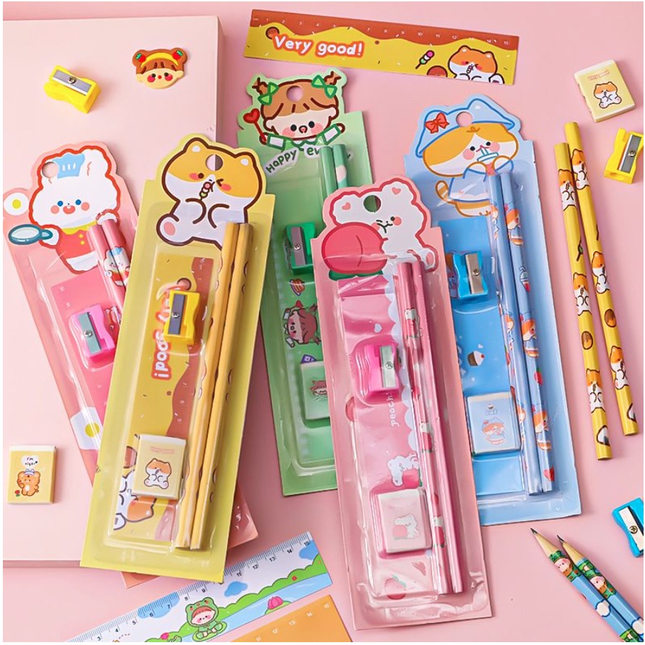 

Alat Tulis Set Stationery Sekolah Pensil Set Anak CC