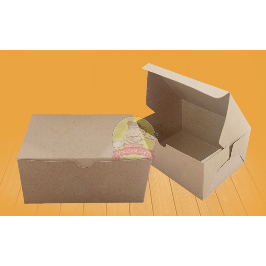 

iDk90 [100 PCS] Paper Kraft Box Snack Dus Kemasan Kue Snack Box Box Kue Nasi Snack Dus Snack Kue