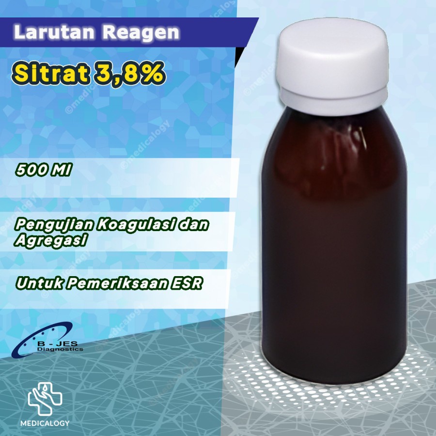 Botol Reagen Natrium Sitrat 3,8% 500 ml
