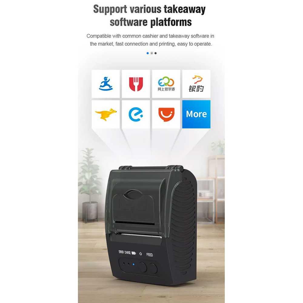 Mini Portable Bluetooth Thermal Receipt Printer - ZJ-5811 - Black