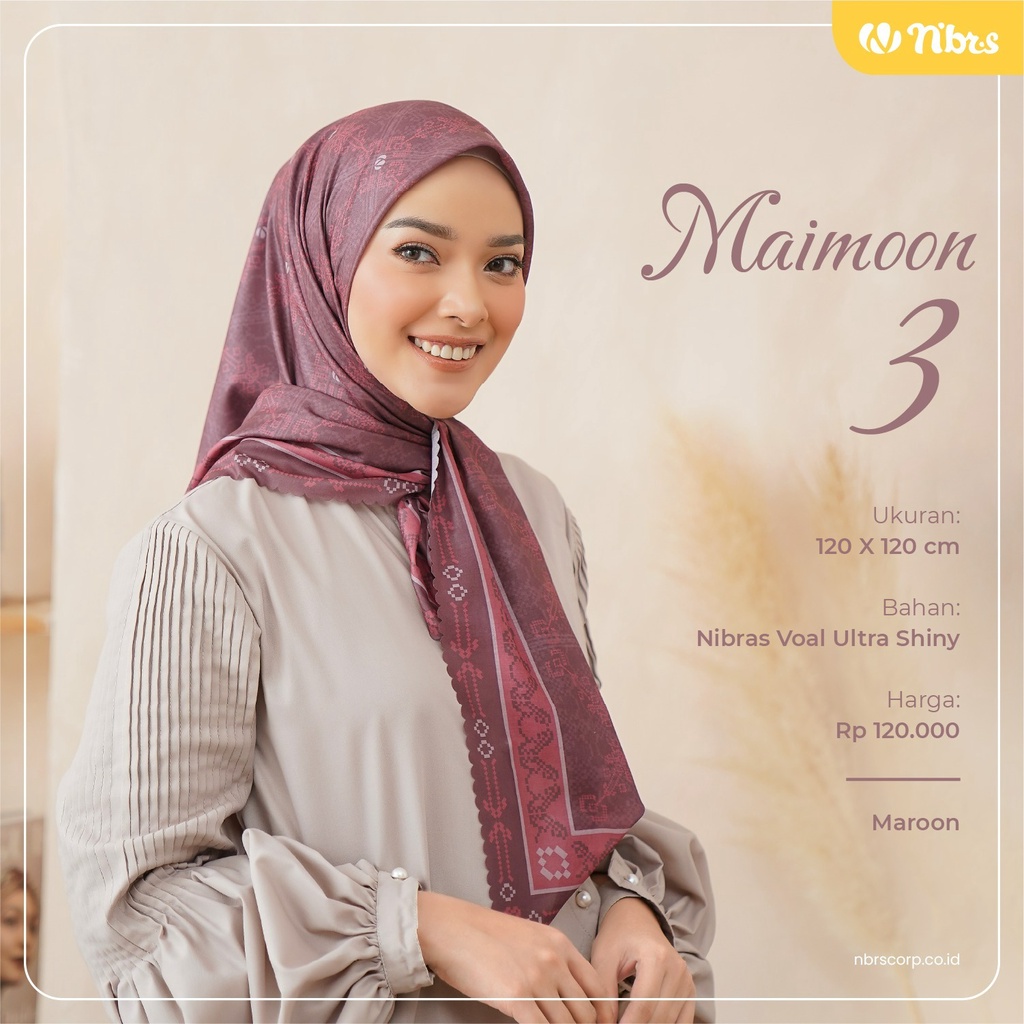 New Collection Nibras Hijab Nusantara Scarves MAIMOON 3 SERIES Jilbab Segiempat Motif Modern Kekinian by NBRS Hijab