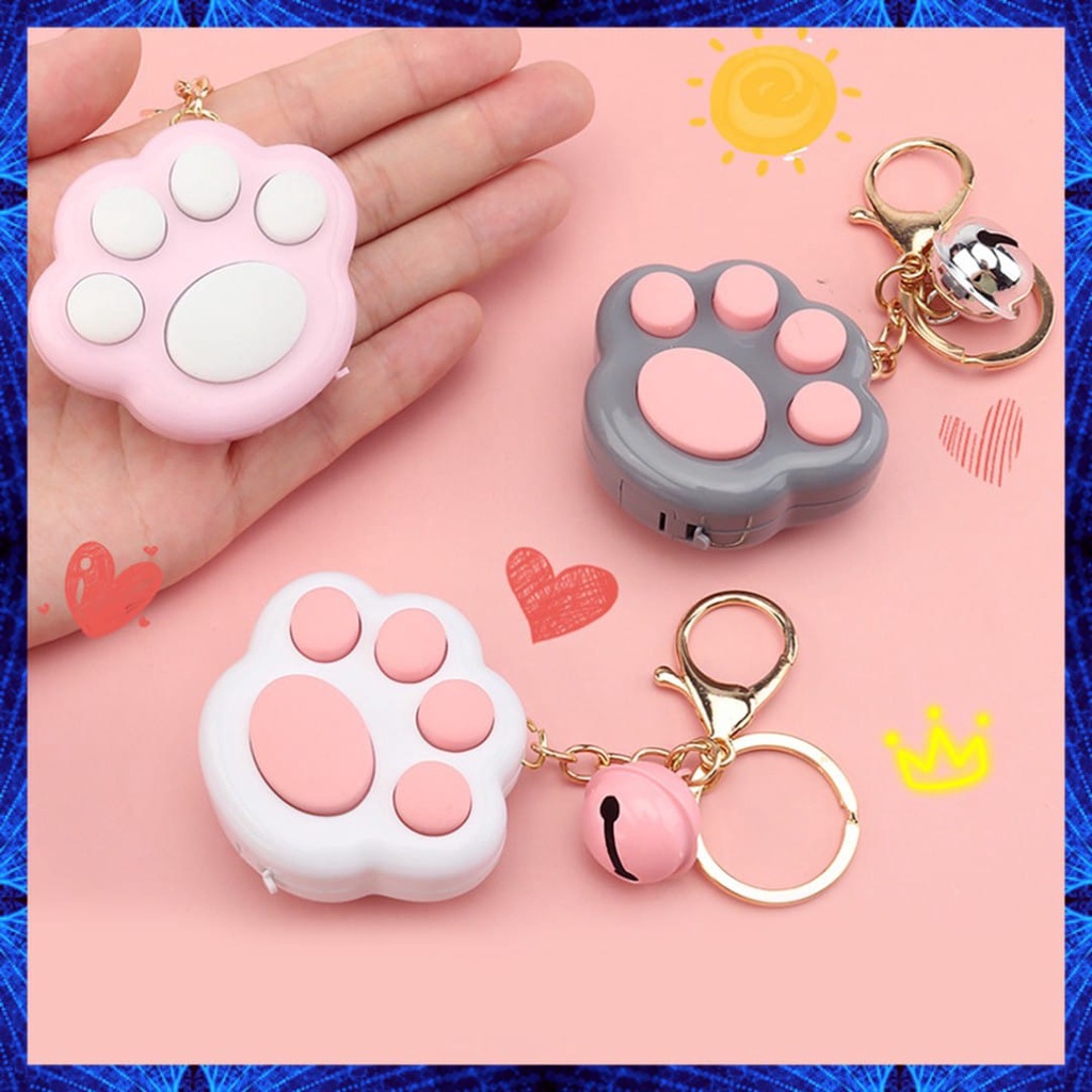 Mainan Musik Mini Anak-anak Fidget Toy Lovely Portable Funny Cat Paw Push Fidget Game Keychain sang