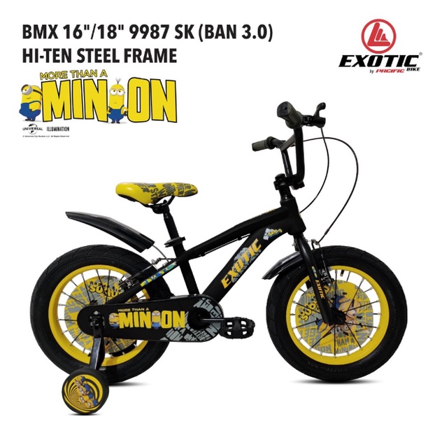 SEPEDA MINION ANAK COWOK BMX 18" EXOTIC 9987 SK MINION SERIES