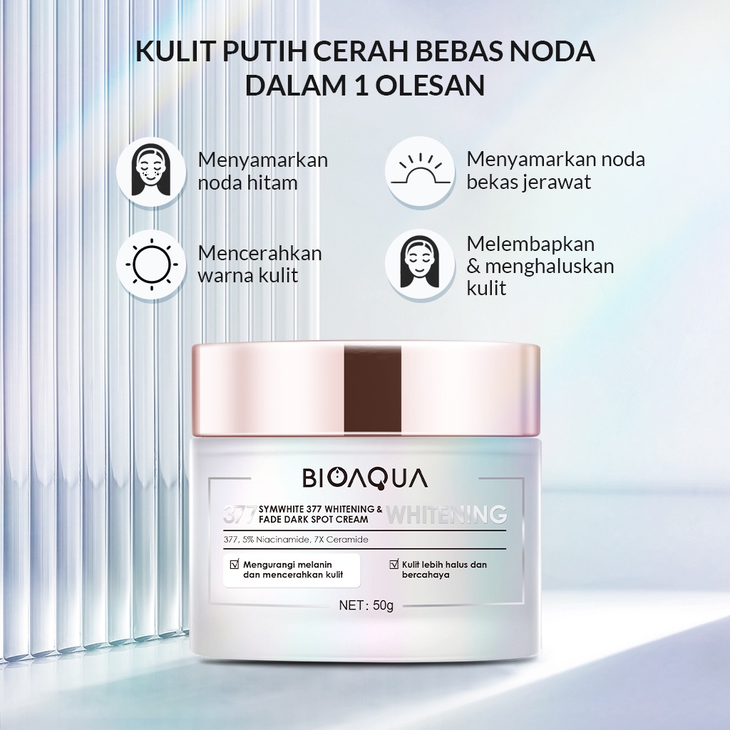 (RM) BIOAQUA SYMWHITE 377 WHITENING &amp; FADE DARK SPOT CLEANSER (SABUN FACIAL WASH) - TONER - SERUM SYMWHITE BIOAQUA BPOM