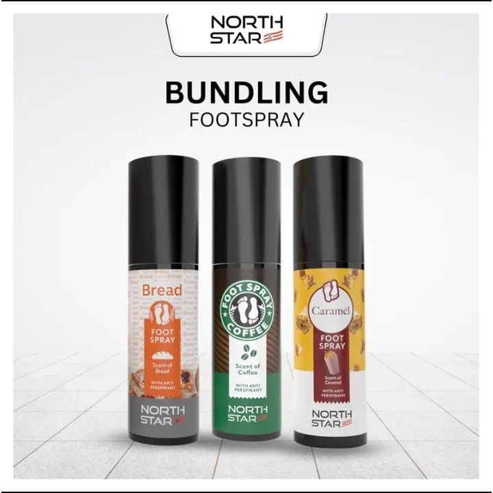 North star Footspray Parfum - Bundling Northstar - Footspray Parfum Pengharum Sepatu dan Tas - Penghilang Bakteri dan Penyebab Bau Tidak sedap