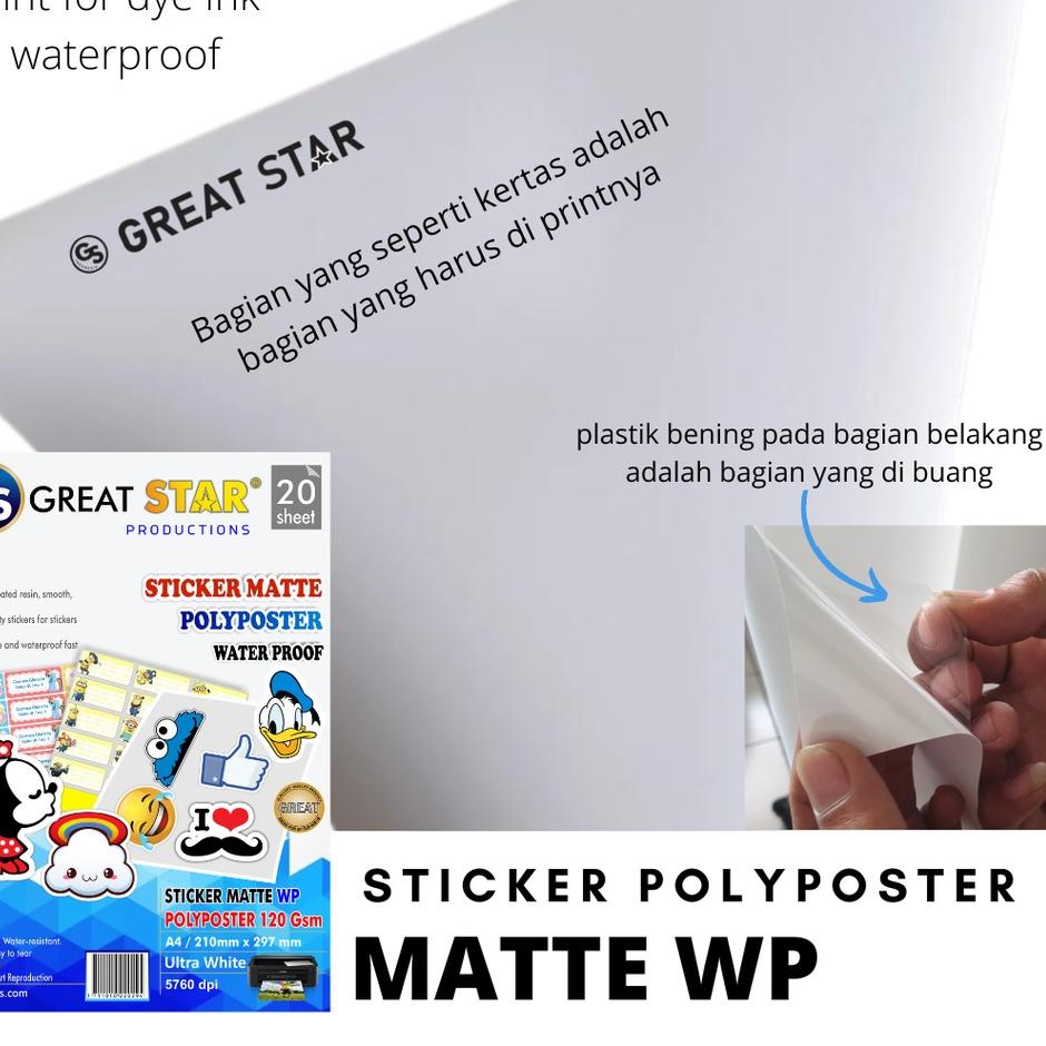 

12.12 FLASH SALE STICKER MATTE POLYPOSTER WP PLASTIK(ANTI AIR/WATER PROFF) A4/20 grosir