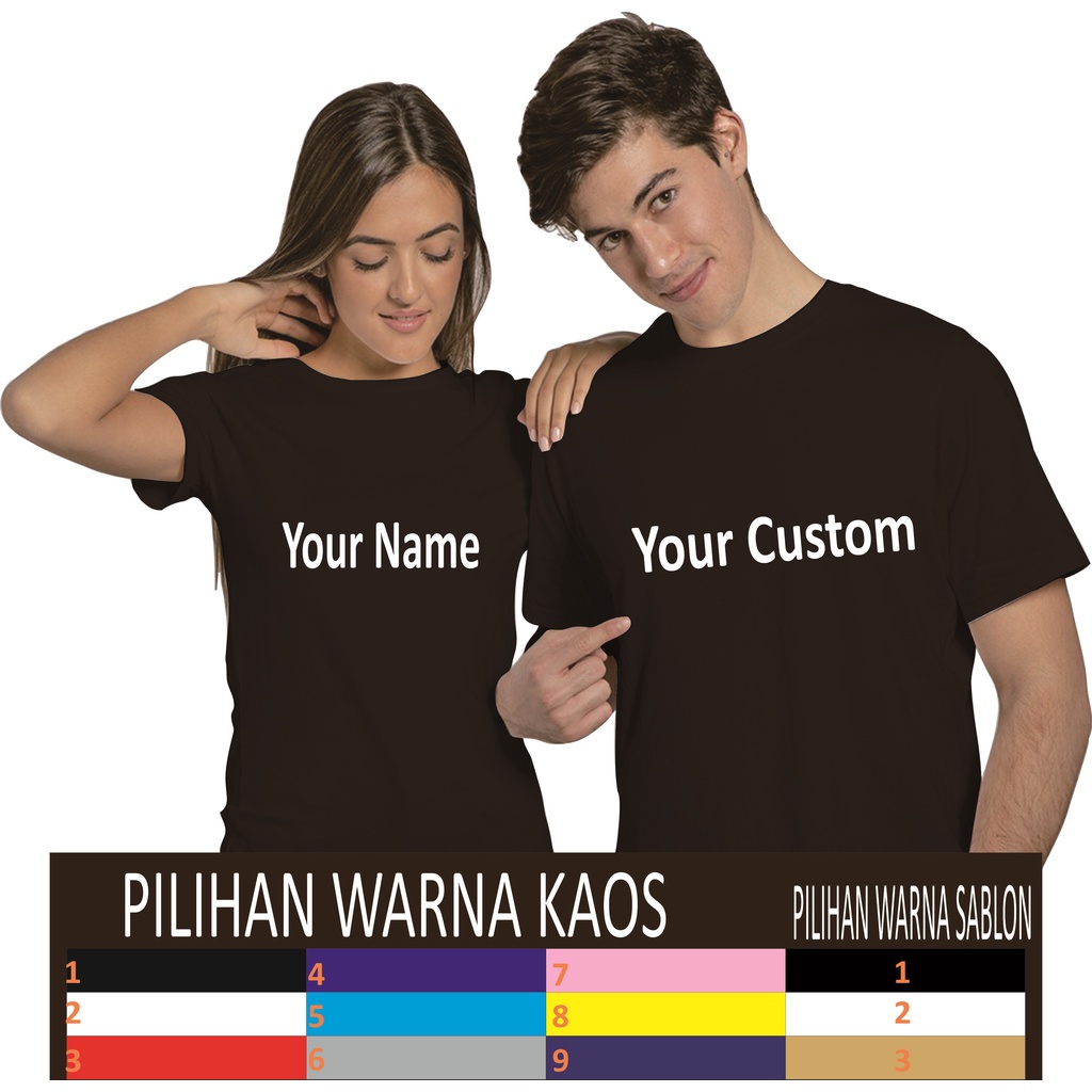 KAOS CUSTOM SABLON CUSTOM SATUAN NAMA / KAOS SABLON SATUAN KATA KATA/Kaos custom Satuan kaos Custome