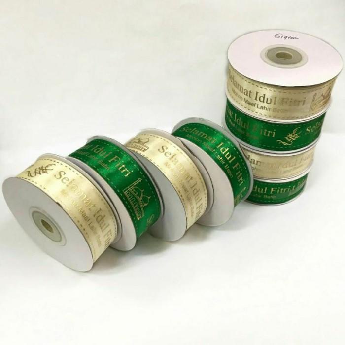 

1 Rol - Pita Idul Fitri Satin Sablon Emas / Pita Lebaran / Pita Hampe 090