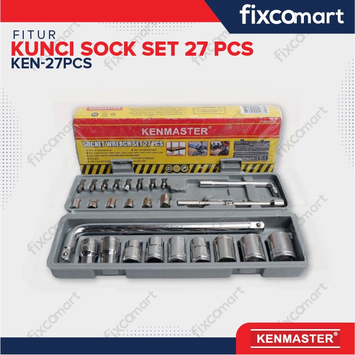 Kenmaster Kunci Sock Set 27 Pcs / Mata Sock / Socket Set