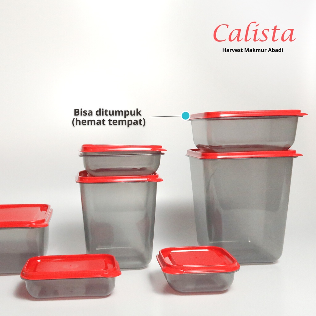 CALISTA OTARU SMOKE SEALWARE FOOD CONTAINER TOPLES PLASTIK SET KOTAK PENYIMPANAN BUMBU KULKAS SERBAGUNA FOOD PREPARATION FOOD ORGANIZER FOOD STORAGE WADAH KOTAK MAKANAN