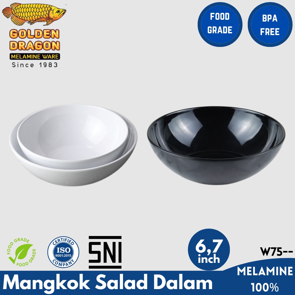 Mangkok Salad Dalam Melamine Horeka Mangkuk Bowl Golden Dragon 6 dan 7 inch Horeka Series