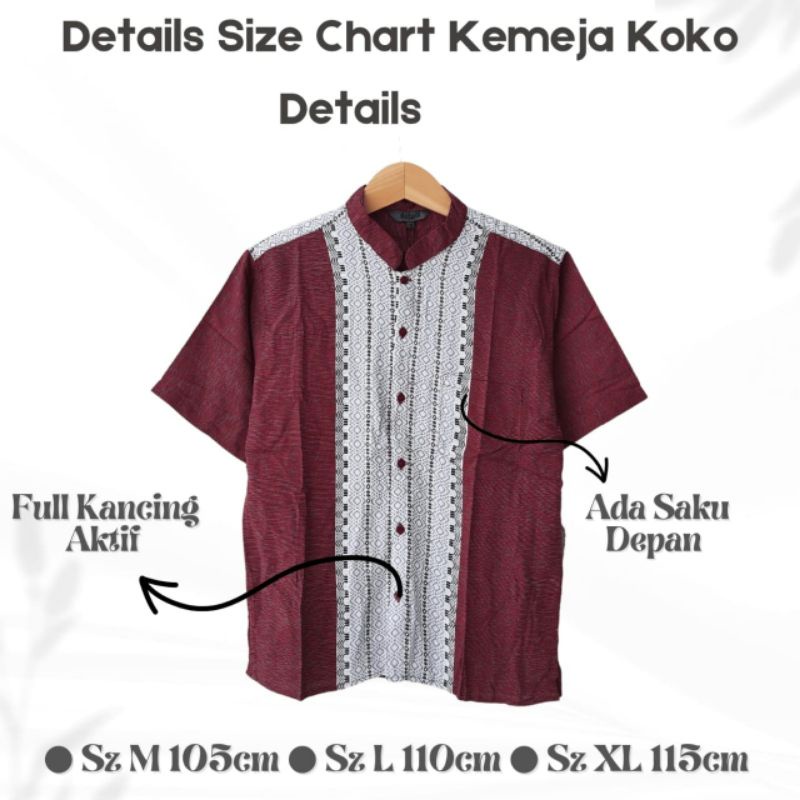 baju koko dewasa details