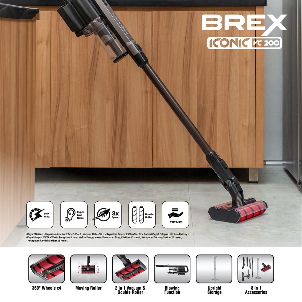 BREX - CORDLESS VACUUM CLEANER 3 IN 1 VC 100 / VC 200