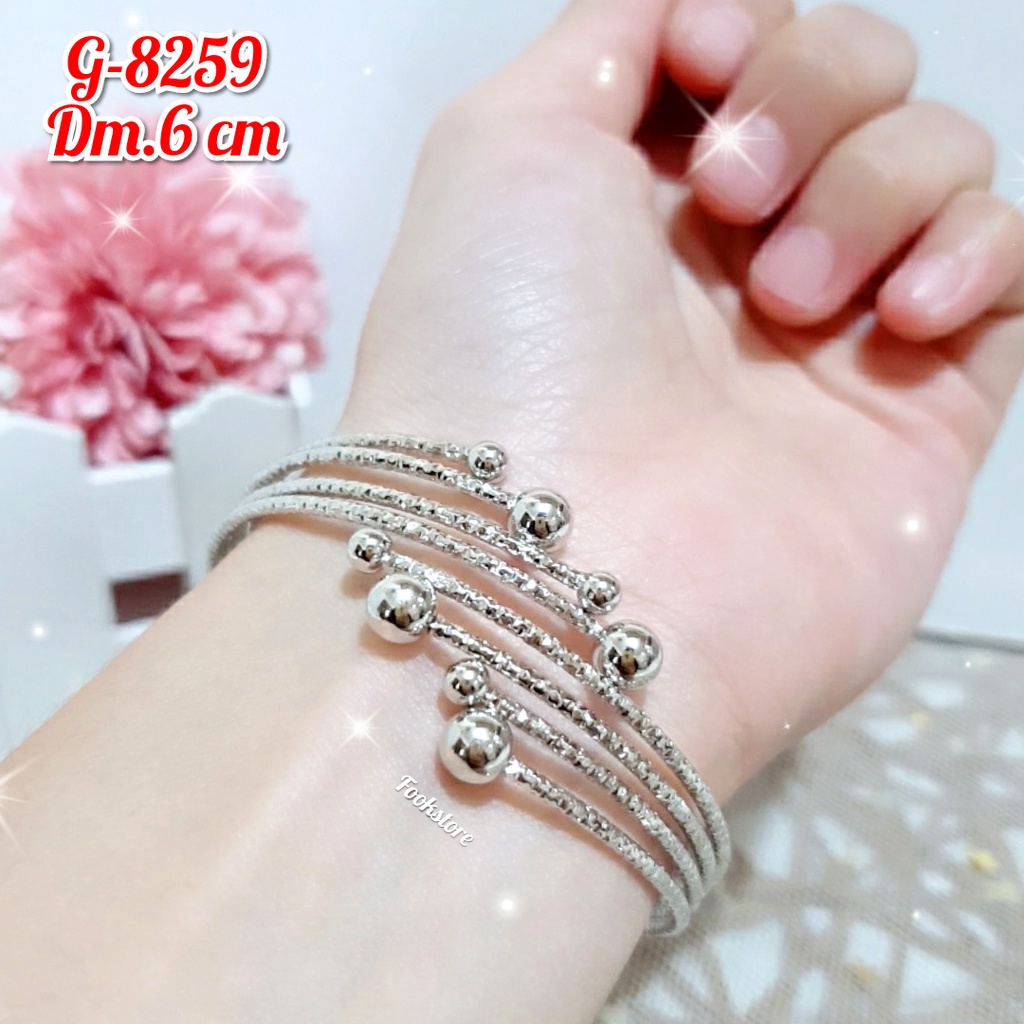 GELANG TANGAN BANGLE KERONCONG SILVER/G-8259