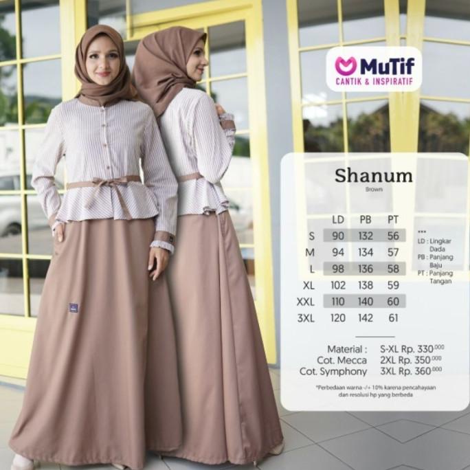 Baju Gamis Muslim Berkuitas Mutif Terbaru Shanum