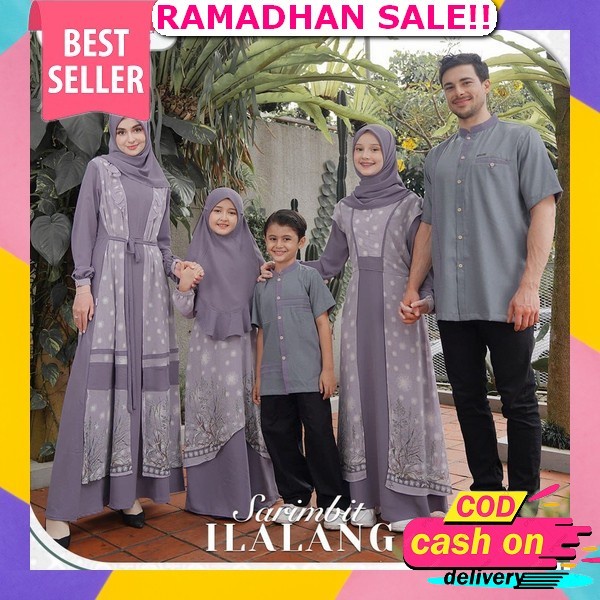 Loca Dress Gamis Crinkle/ Gamis Couple Ibu Anak Free Tali Pinggang/ Baju Couple Pasangan Bisa Reques