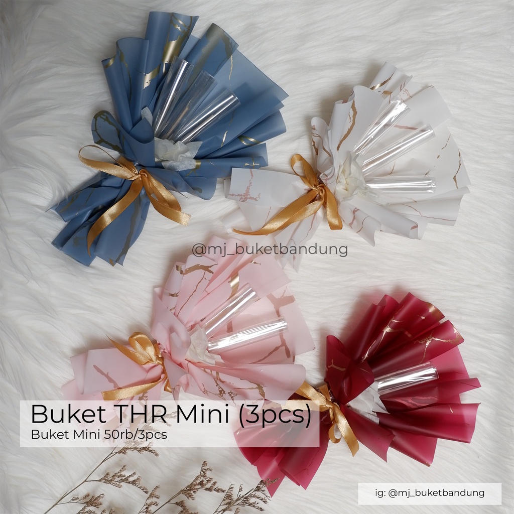 Buket Mini THR Lebaran 3pcs size -+ 15cmX20cm By Mj Buket Bandung Money Bouquet Hadiah Lebaran Wisud