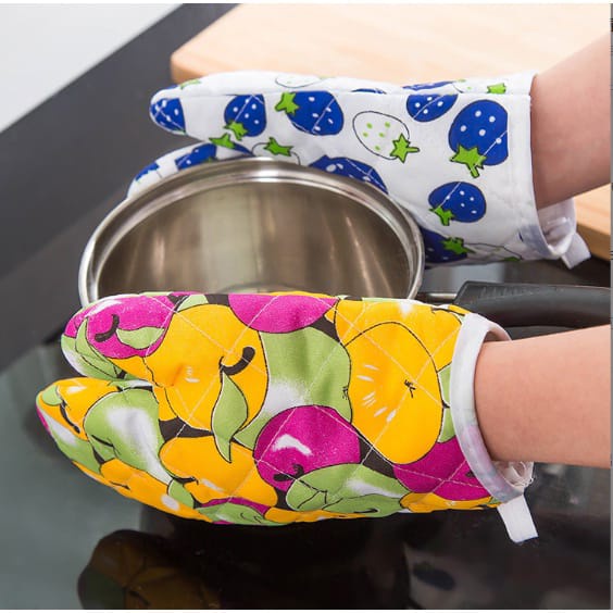 Sarung Tangan Oven Kain Anti Panas Motif Kitchen Gloves Microwave F982