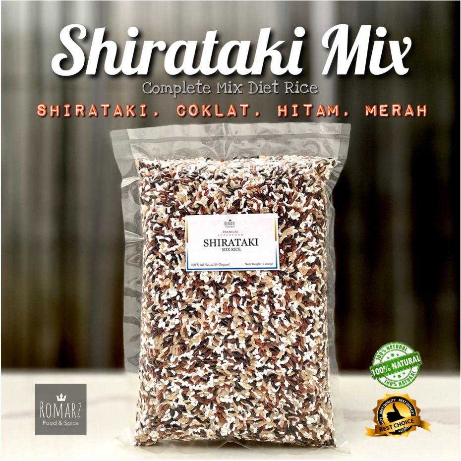

SHIRATAKI COMPLETE MIX RICE | MIX BERAS MERAH, COKLAT, HITAM 250gr