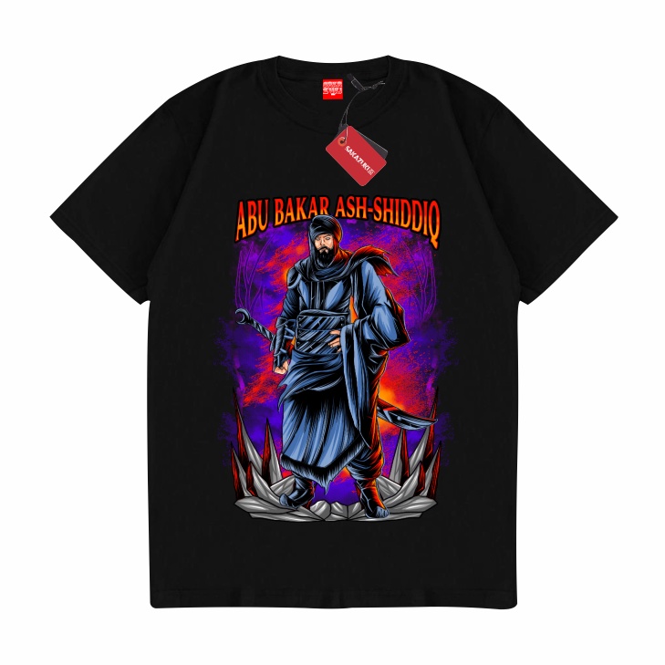 SAKAZUKI Kaos Baju ABU BAKAR ASH-SHIDDIQ The First Khalifah Sahabat Nabi Muhammad SAW Dakwah Muslim
