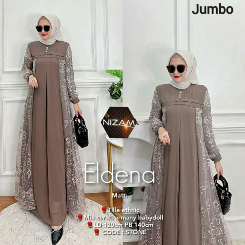 Gamis Jumbo XXL LD 110 120 Termurah Terbaru Terlaris Kekinian Lebaran Pakaian Wanita Tile Etnic Rema