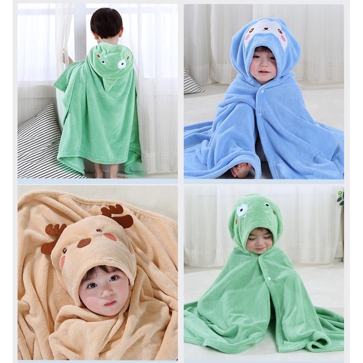 HANDUK BAYI KARAKTER HANDUK BAJU HANDUK HOODIE LEMBUT MENYERAP AIR 0-6 TAHUN