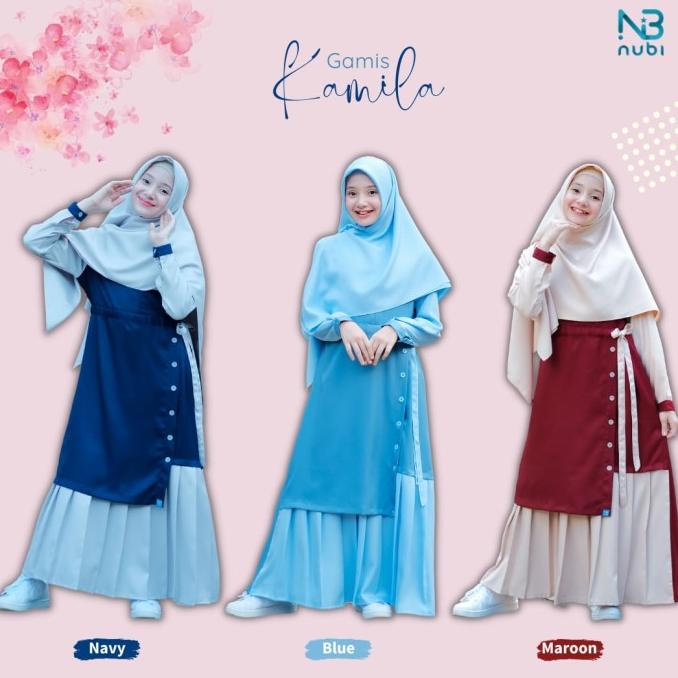 GAMIS KAMILA NUBI BAJU MUSLIM ANAK PEREMPUAN REMAJA ORI NUBINTANG 2-14