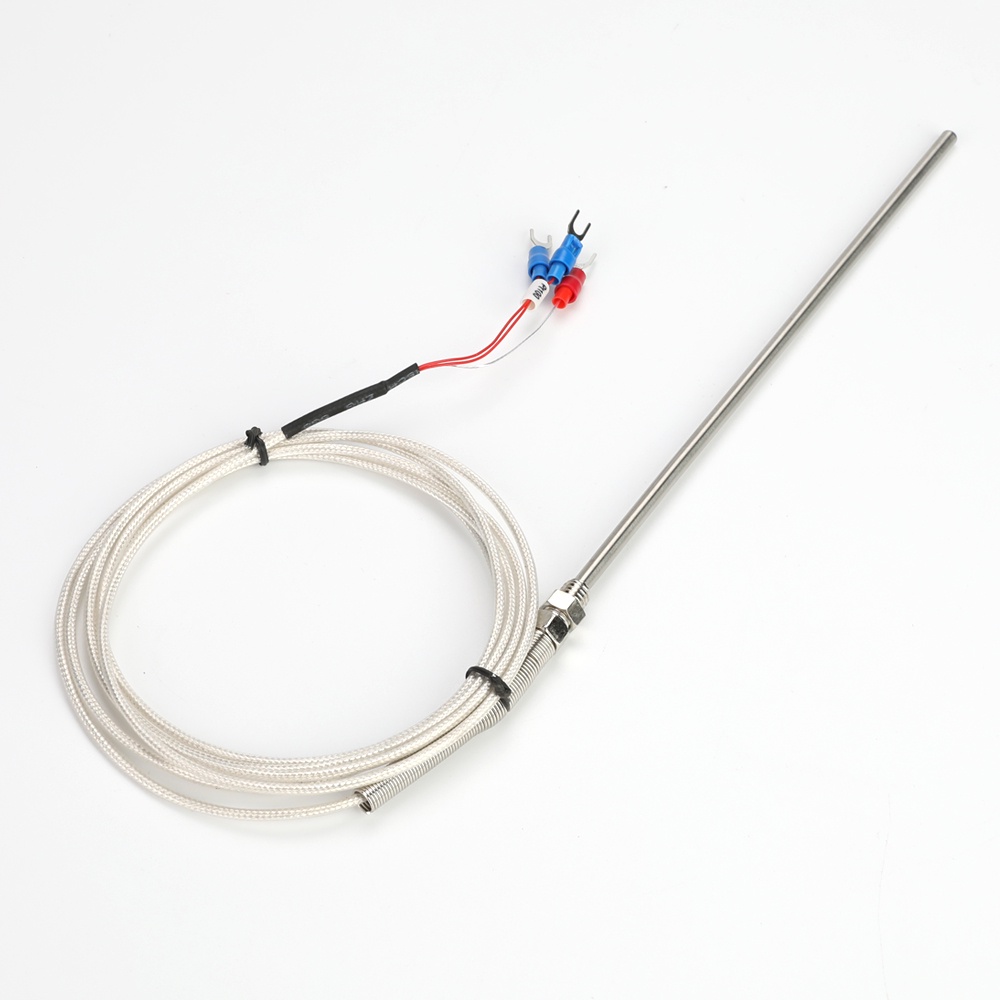 RTD PT100 Temperature Sensor Thread M8 Cable 1M Thermocouple Probe 100mm 3 Wire