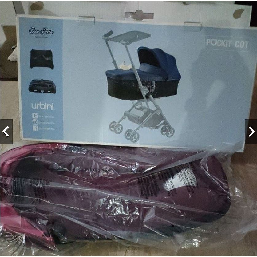 Pockit Stroller &amp; Baby Cot (2-in-1) Urbini Coco Latte Wide Body Pockit 2S ORIGINAL | The World's Most Compact Folding Stroller | 2 Fungsi Ranjang Bayi dan Kereta duduk dorongan untuk bayi dan anak balita