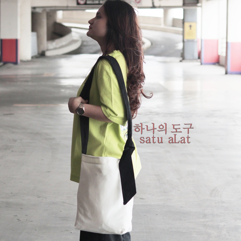 SATU ALAT Tote Bag Aesthetic KIMMY UKURAN BESAR 100% CANVAS TEBAL PREMIUM