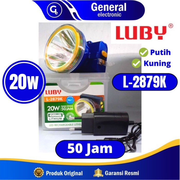 Senter Kepala Luby L2879K / Lampu Kepala 20 Watt / Head Lamp Luby 2879