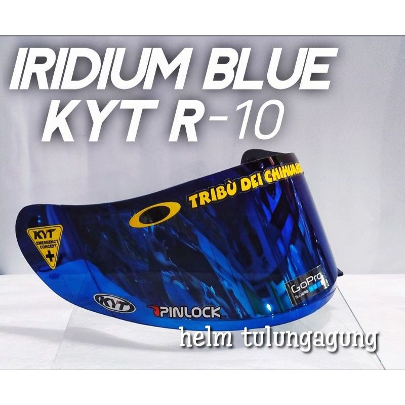 COD||flat visor kyt r10 kyt rc7 kyt k2r iridium blue free stiker visor