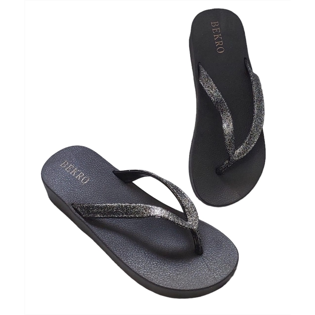 Glanzton Sandal Wedges Terlaris Sandal Jepit Wanita Sandal Karet Sandal Jelly Gliter Tali Blink Glit