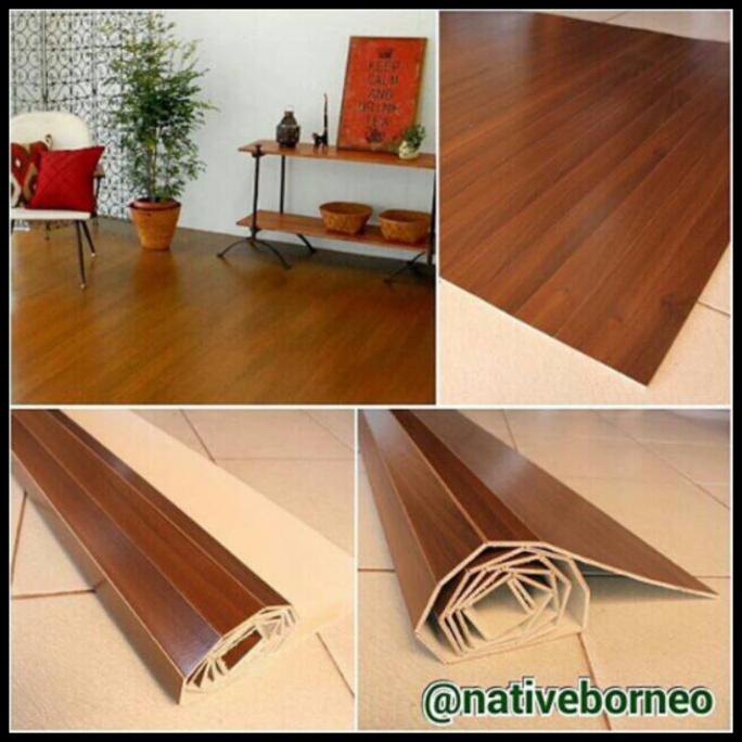 182x245 Karpet Kayu Gulung, Tikar Kayu Kalimantan, Karpet Plywood Kayu