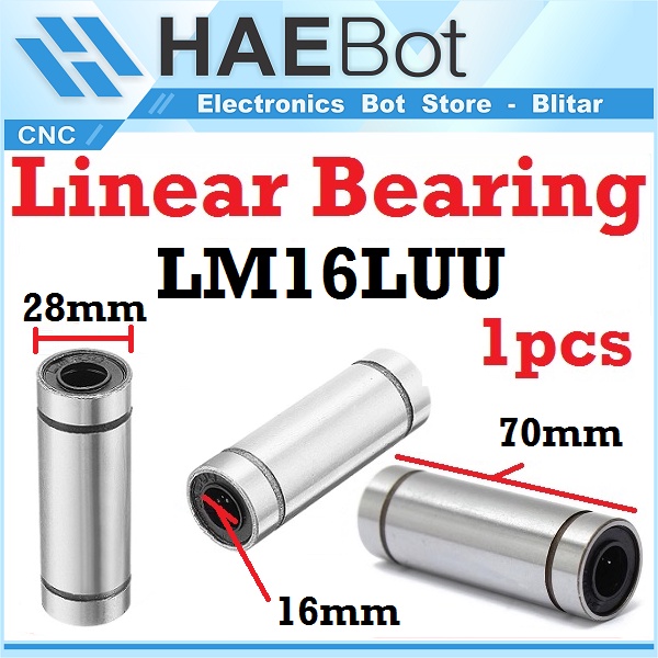 [HAEBOT] LM16LUU Linear Motion Bearing Bushing 16mm CNC 3D Printer Mekanik Machine Slider Axis Smooth Rod Besi Klaker