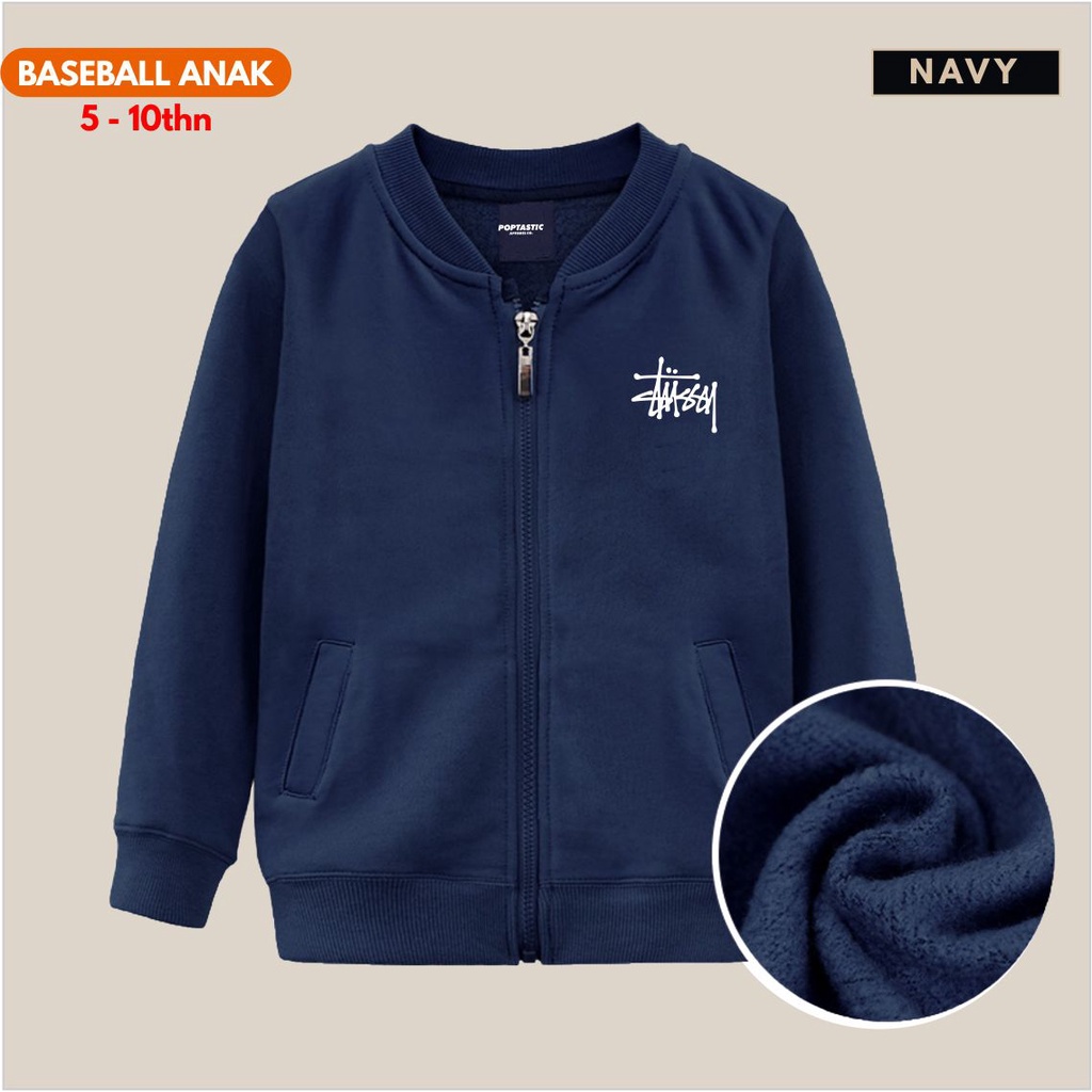 TERBARU !! STUSY  Jaket Baseball ORIGINAL Bomber Anak Laki-laki Perempuan KATUN Tebal